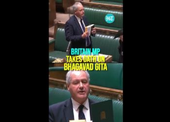[  The Griffin Daily News ] Britain Conservative MP Bob Blackman Takes Oath Holding ‘Bhagavad Gita’