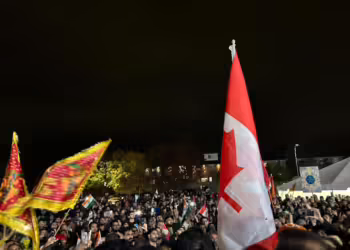 [ The New Indian Express ] Hindus hold massive protest in Canada after Khalistani attack on temple