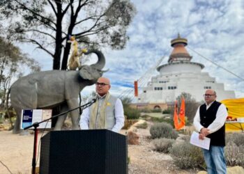 Hindu symbols find a home at Bendigo’s Great Stupa