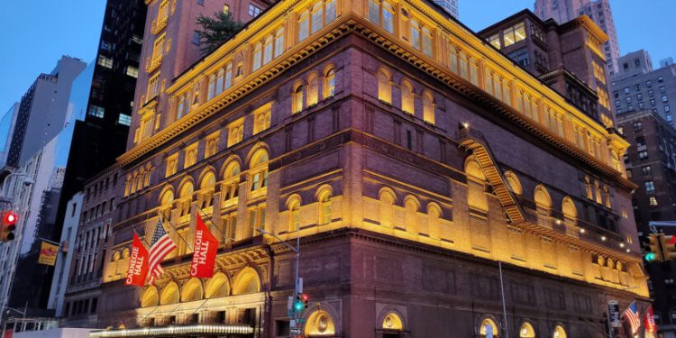 Carnegie Hall in the Manhattan borough of New York City. (Photo by Strange Traveler/Wikimedia/Creative Commons)